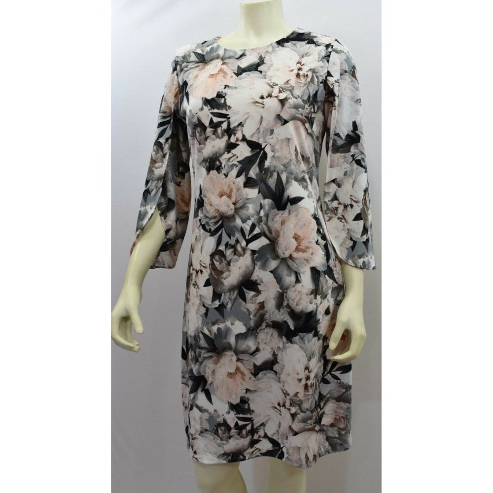 Calvin Klein Print Slit‎ Flare Sleeve Dress SZ SM NEW WITH TAG